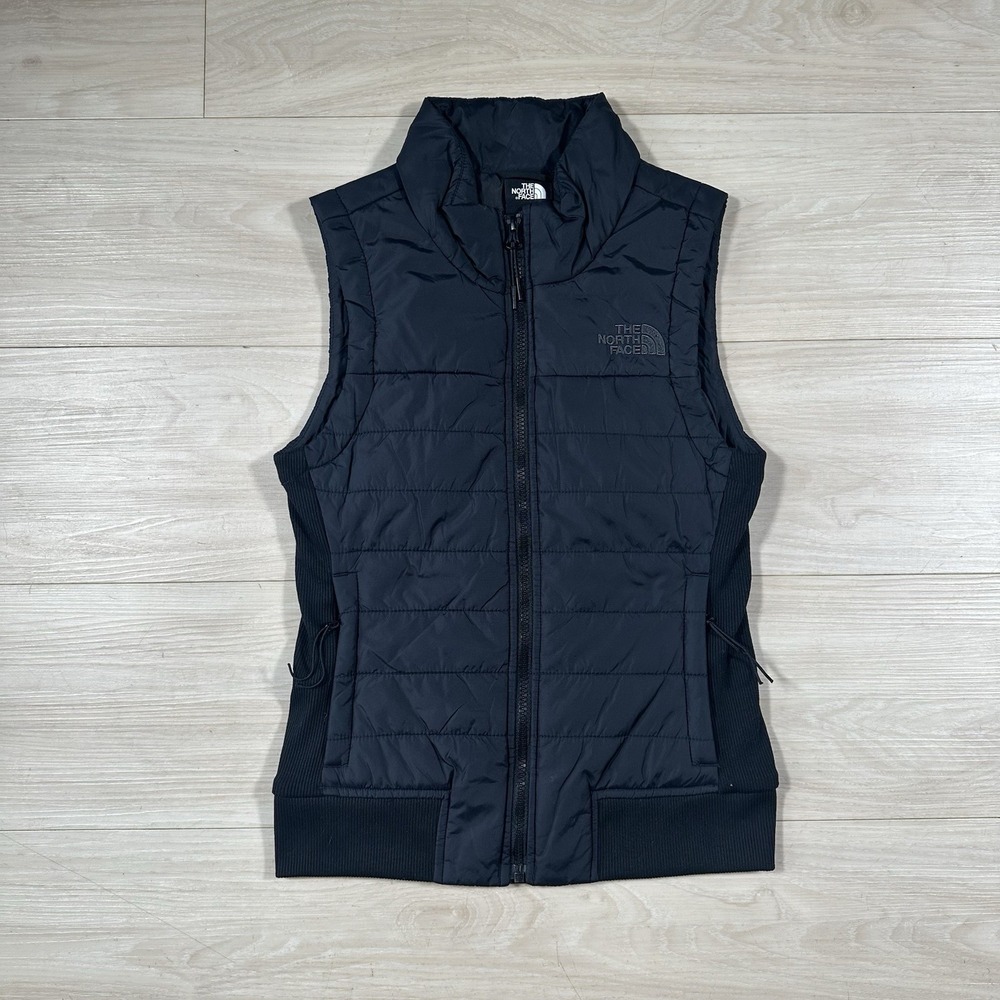 The North Face Womens Black Quilted Zip Up Vest Size XS Lightweight Insulated